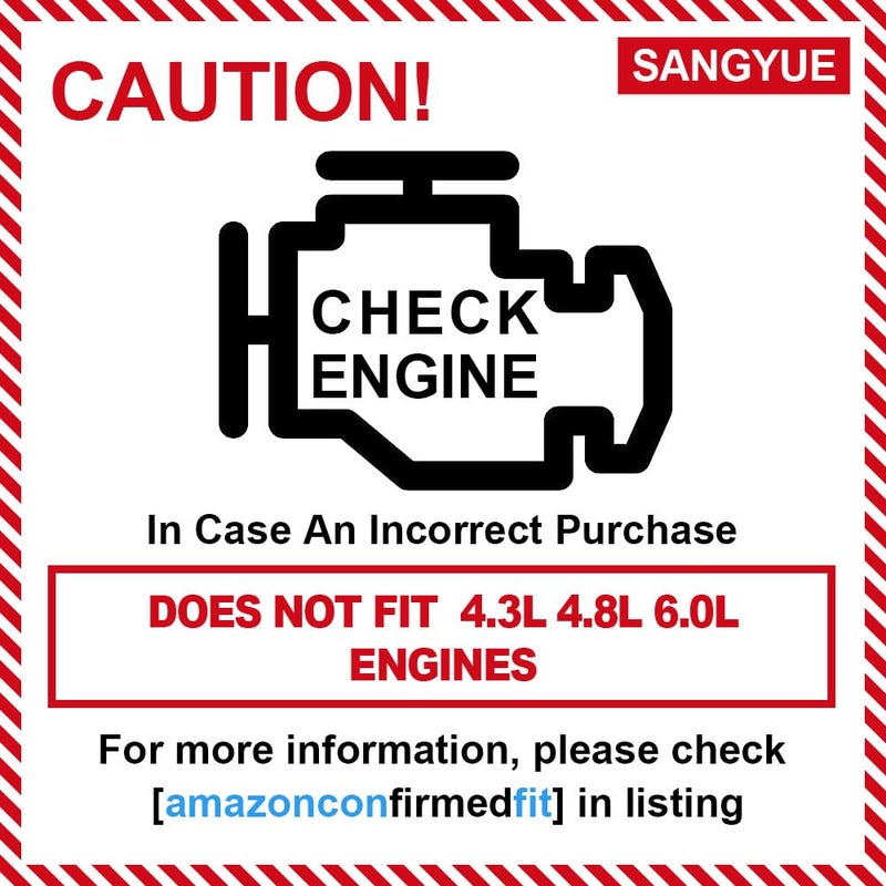 Sangyue 4X Oxygen Sensor for 2003 2004 2005 Chevrolet Chevy Suburban 1500 Silverado 1500 Escalade Tahoe Sierra 1500 Yukon XL 1500 5.3L Upstream + Downstream - Image 2